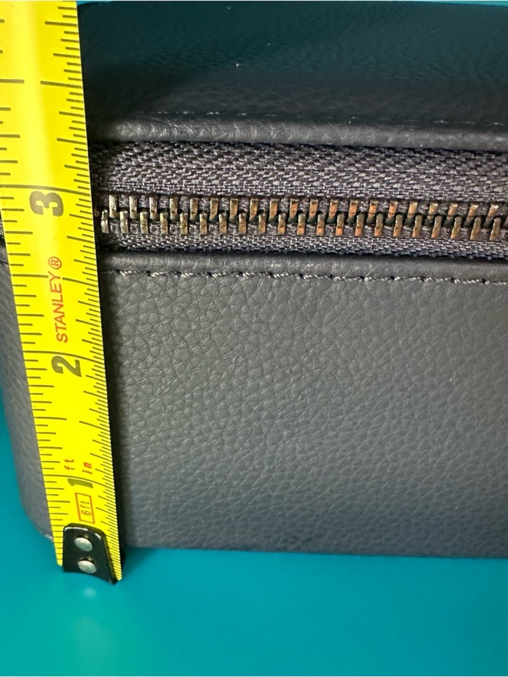 Stackers Zippered Watch & Jewelry Travel Case Navy Blue Vegan Leather Organizer - Picture 10 of 11